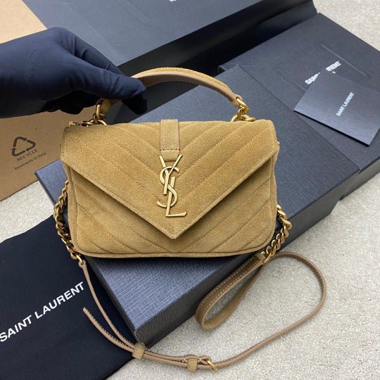 YSL Bag 779430 gold suede
